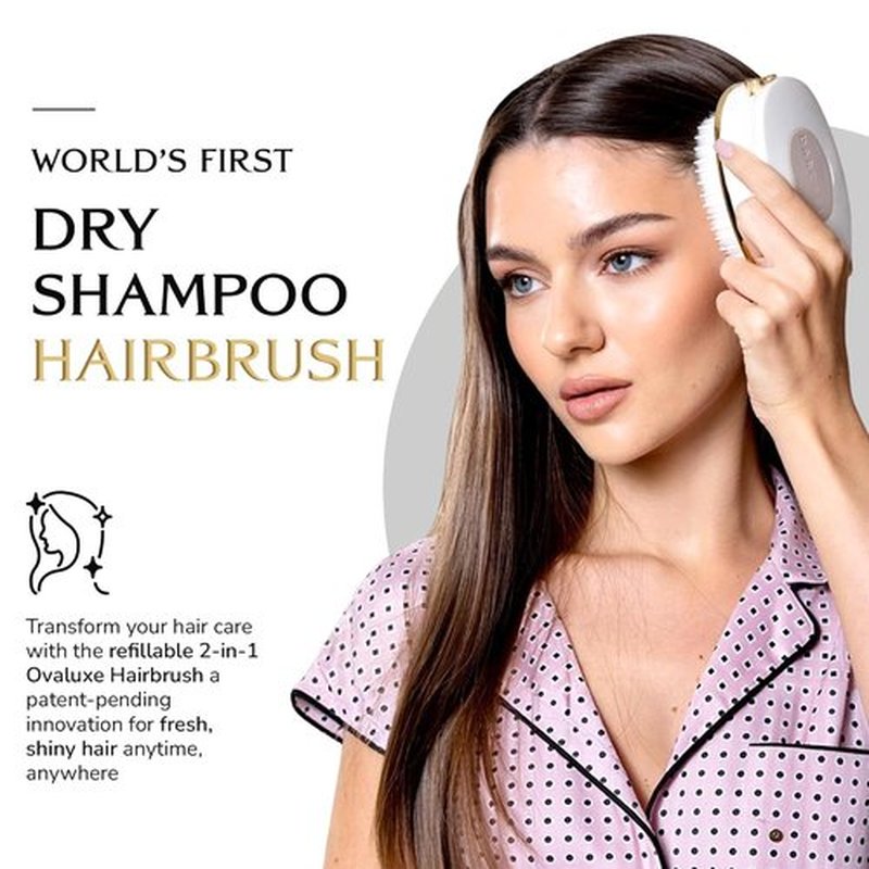 DARCASE Premium Dry Shampoo Brush Applicator - Refillable 30ml Unscented Non-Aerosol for Women