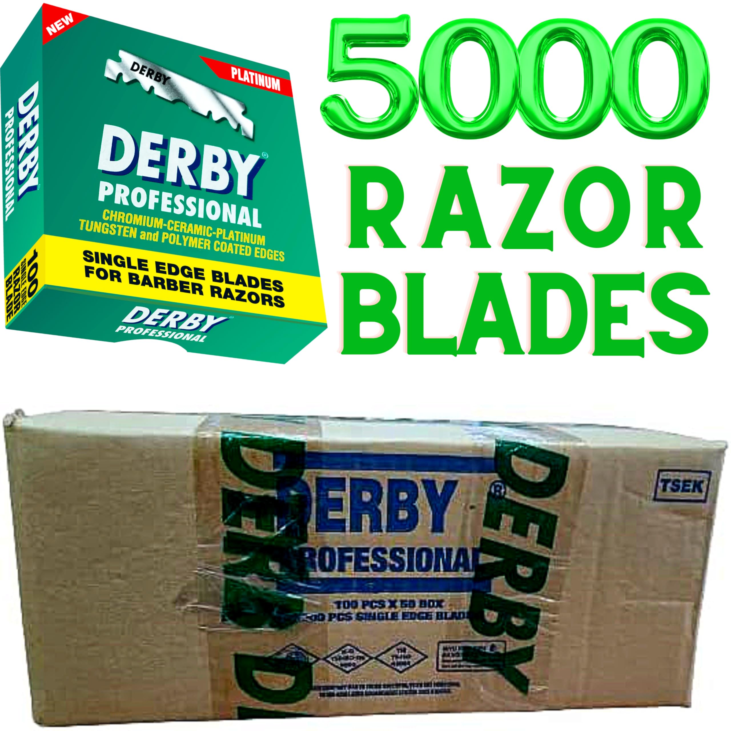 5000 "Derby Professional" Single Edge Razor Blades for straight razor