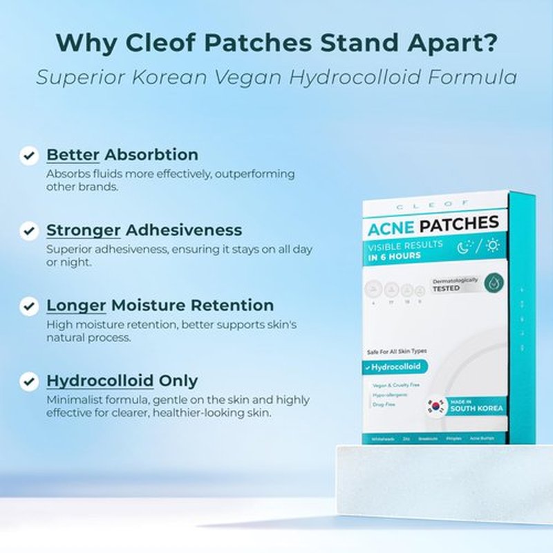 Hydrocolloid Pimple Patches (Made in Korea) FSA/HSA Eligible - Vegan, Hypoallergenic, Cruelty-Free Acne Circle Stickers for Overnight Use, for Zits, Spots, Pimples, Whiteheads (46 Count, Mixed Sizes)