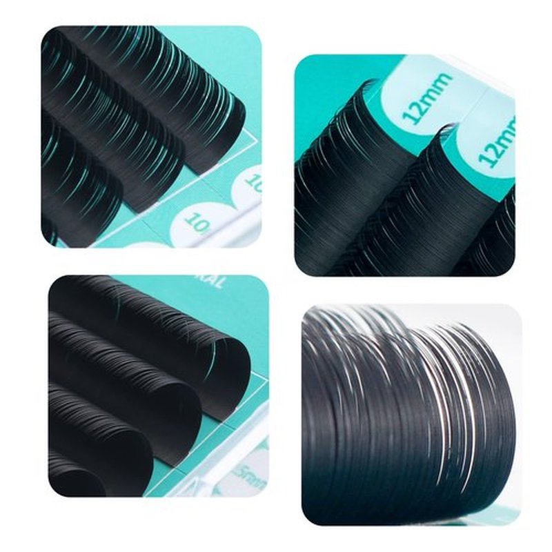 ANNAFRIS Ellipse Flat Eyelashes Extension 0.20 D Curl 8-15mm Natural Soft Matte Black Faux Mink Individual False Lashes Split Tips Light Lashes Extension Supplies (0.20D,8-15mm)