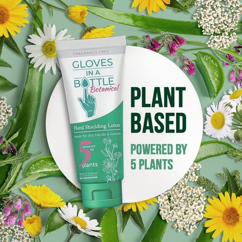 Gloves In A Bottle – Shielding Lotion for Dry Skin, Hand Lotion Travel Size, Protects & Restores Dry Cracked Skin (3.4 Fl Oz (Pack of 1), Botanical)