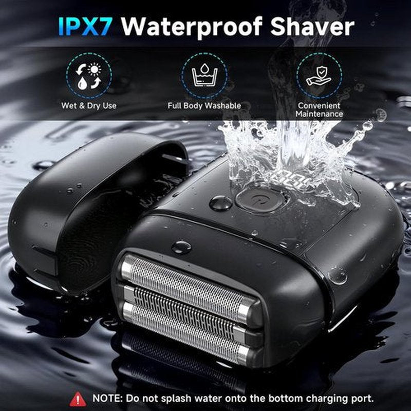 Skiennix Electric Foil Shaver - Mini Razor with 3 Floating Blades, IPX7 Waterproof, USB-C Rechargeable | Perfect Travel Grooming Gift