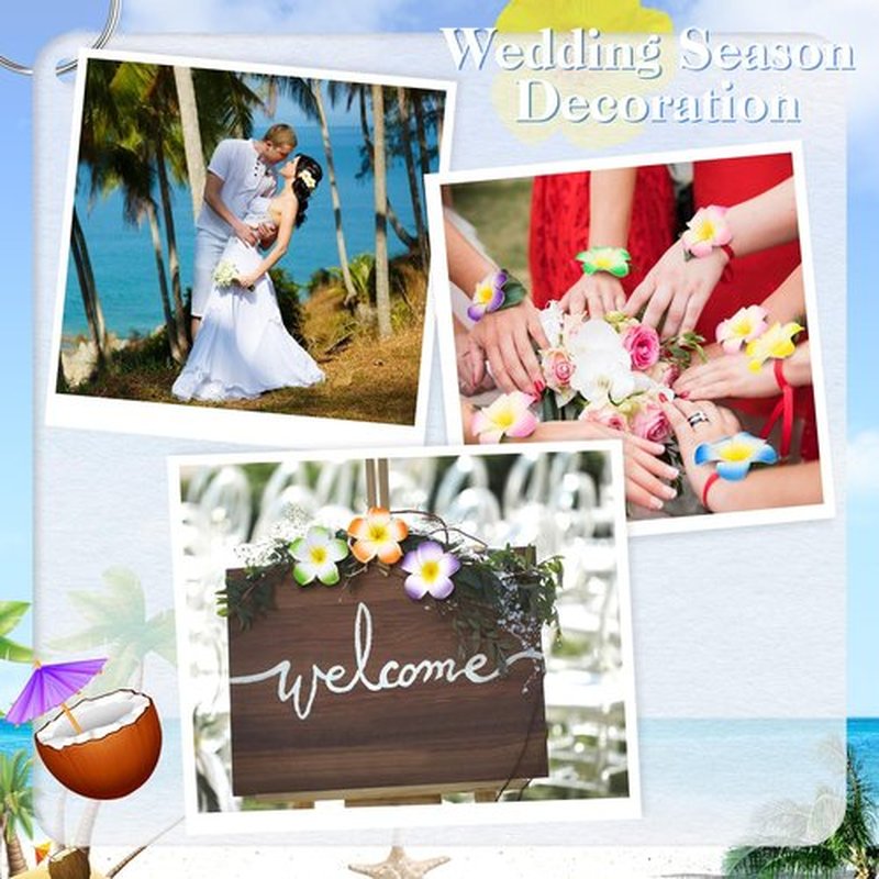 18 Pcs Hawaiian Flower Hair Clips, 2.75 Inch Plumeria Foam Hair Clip Artificial Tropical Flower Hairpins for Beach Vacation Wedding