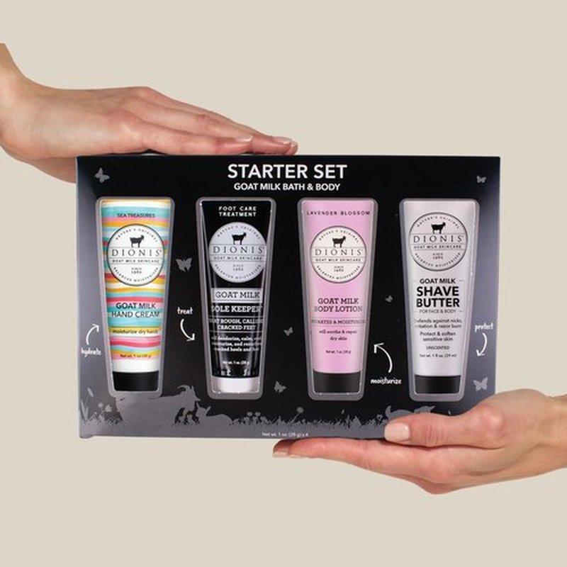 Dionis Goat Milk Bath & Body Starter Set 1 oz (Pack of 4)