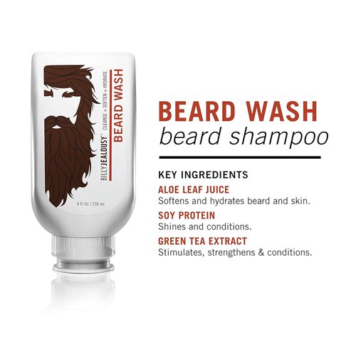 Billy Jealousy Beard Wash - Smooth & Manageable Facial Hair with Hydrating Aloe & Green Tea Extract