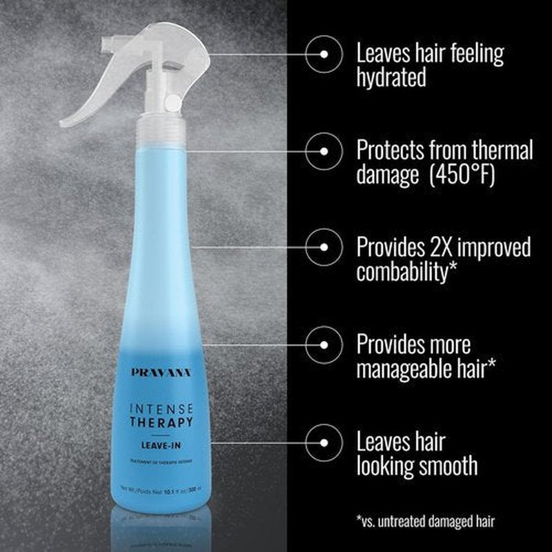 Pravana Intense Therapy Leave-In Conditioner Spray - Hydrating Detangler for All Hair Types | 10 Fl Oz
