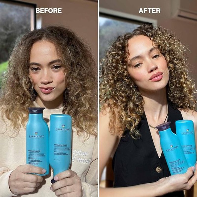 Pureology Strength Cure Shampoo & Conditioner Set | Strengthens Color-Treated Hair, Sulfate-Free & Vegan