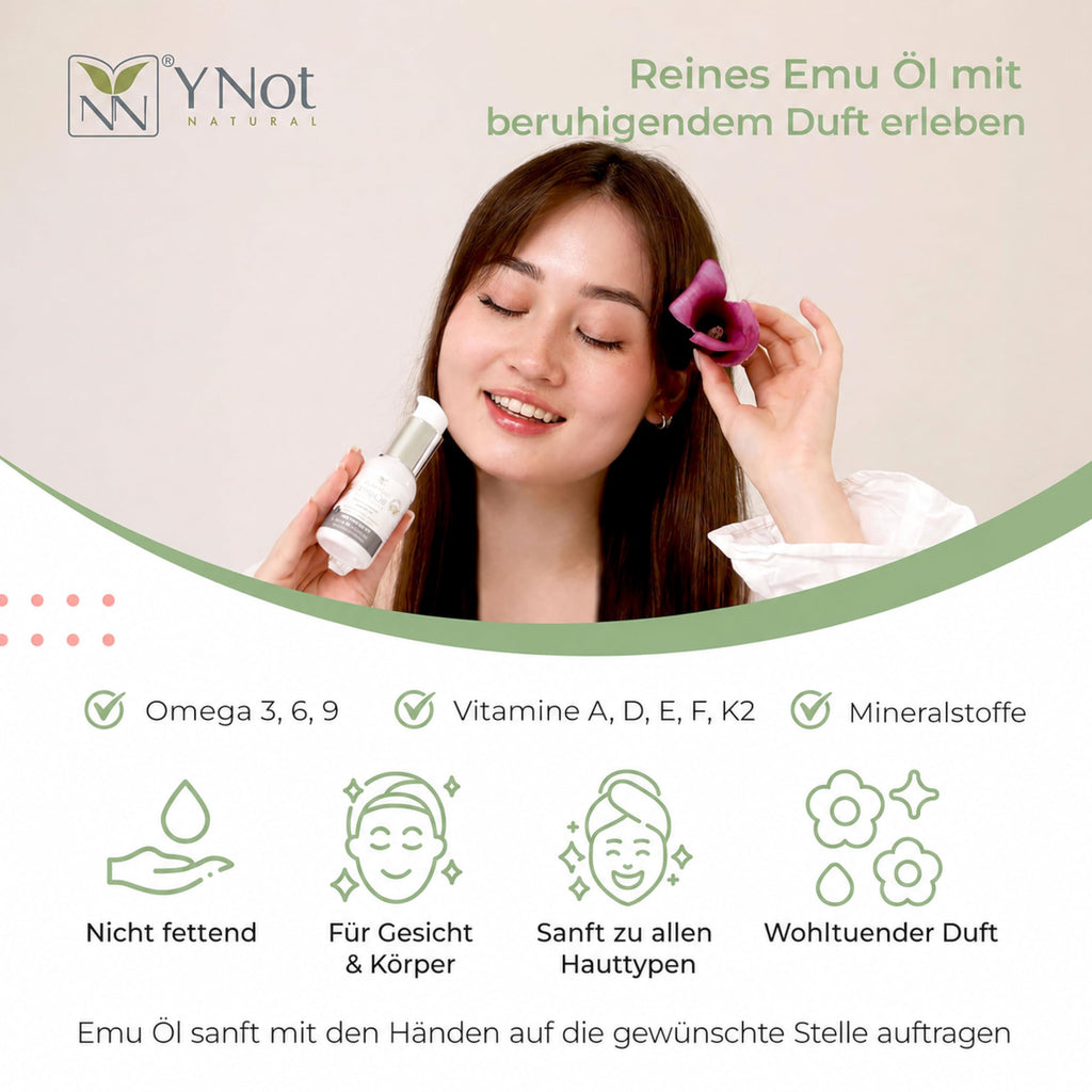 Y Not Natural Pure Emu Oil - Organic Moisture for Face, Body, Hair, Scalp & Nails - Rich in Omega 3-6-9, Vitamins & Essential Minerals - Australian Emu Oil (200ml) 6.76 fl oz - Lemon Lime