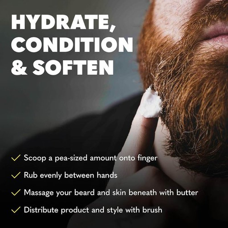 The Beard Club Biotin Beard Balm for Men - Moisturizing Shea Butter & Castor Oil - Amber Cedar Scent | 4 oz
