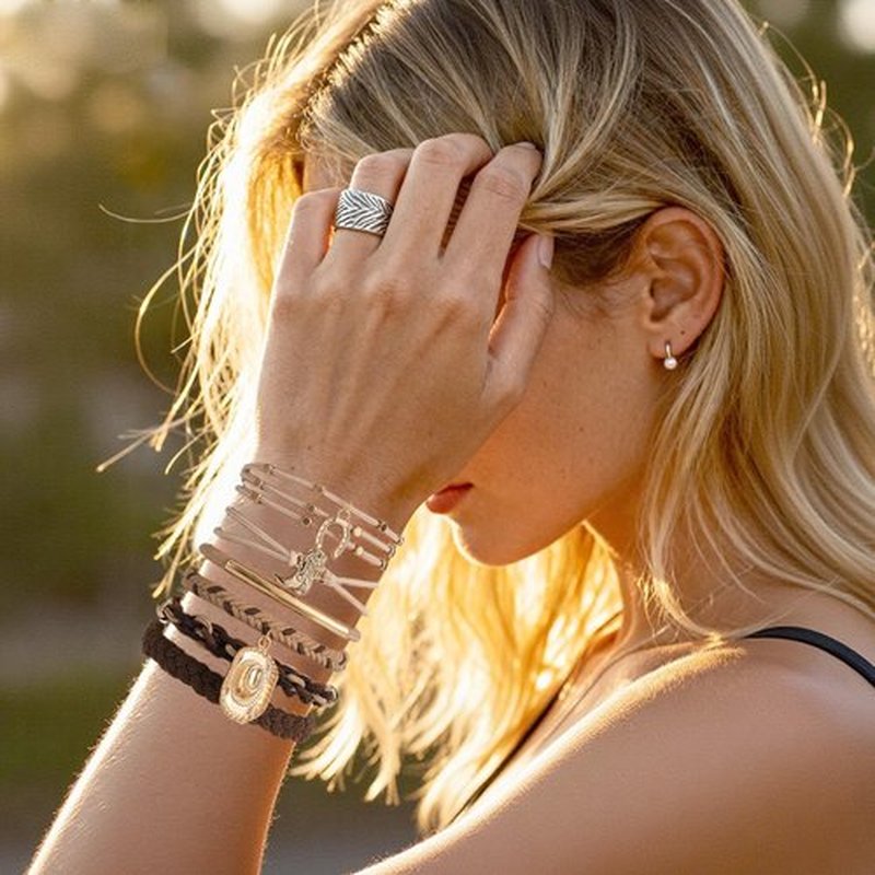 6 PCS Hair Ties Bracelets for Women, Boho Hair Ties for Thick & Thin Hair, Elastic Hair Bands That Double as Stylish Jewelry, Dual-Use Stretch Bracelets, Hand-braided Ponytail Holders, Cow Boy Pendant
