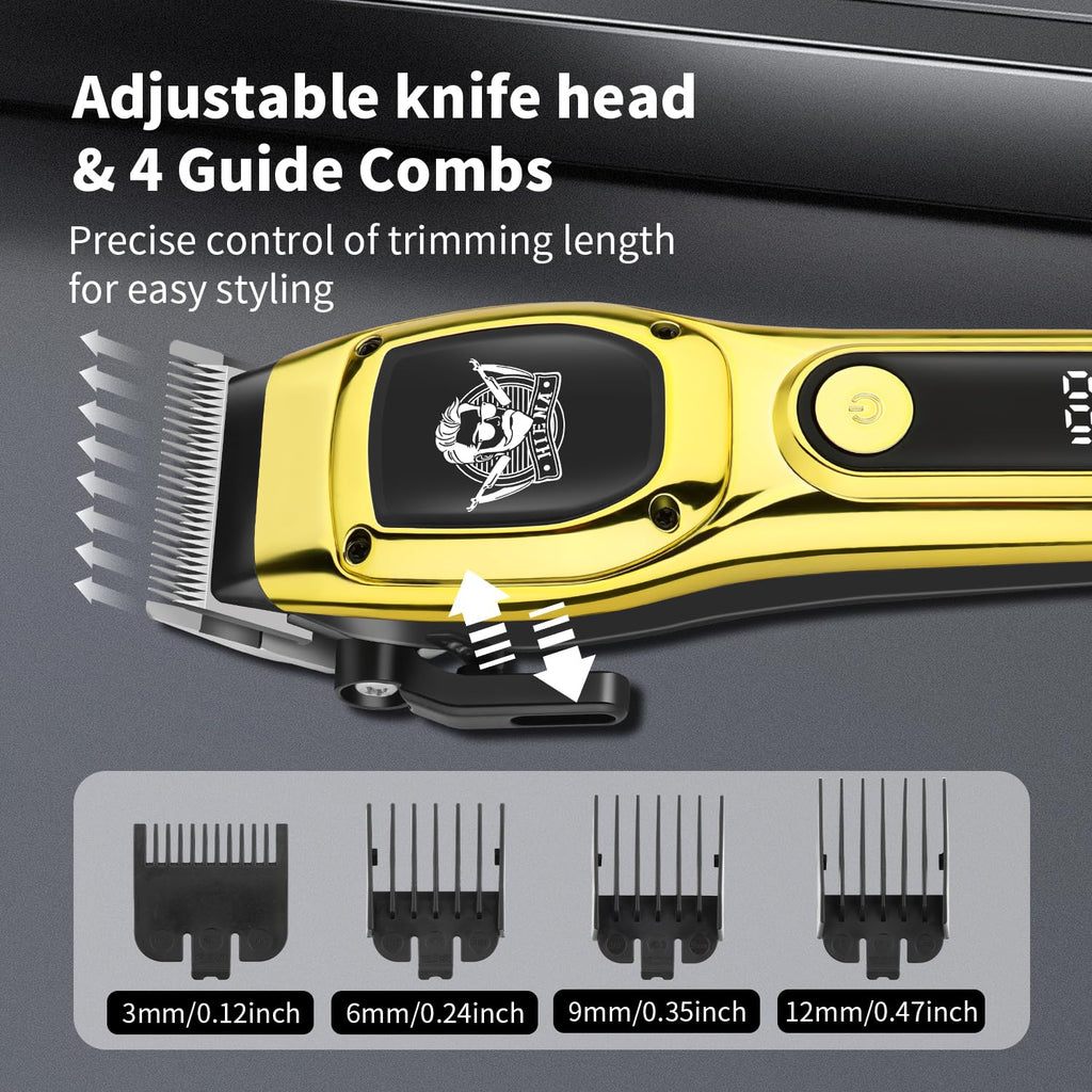 HIENA PRO Professional Hair Clippers for Men, Rechargeable Barber Clippers, Cordless Electric Hair Clipper and Hair Trimmer, Haircut Clipper, Gift for Men