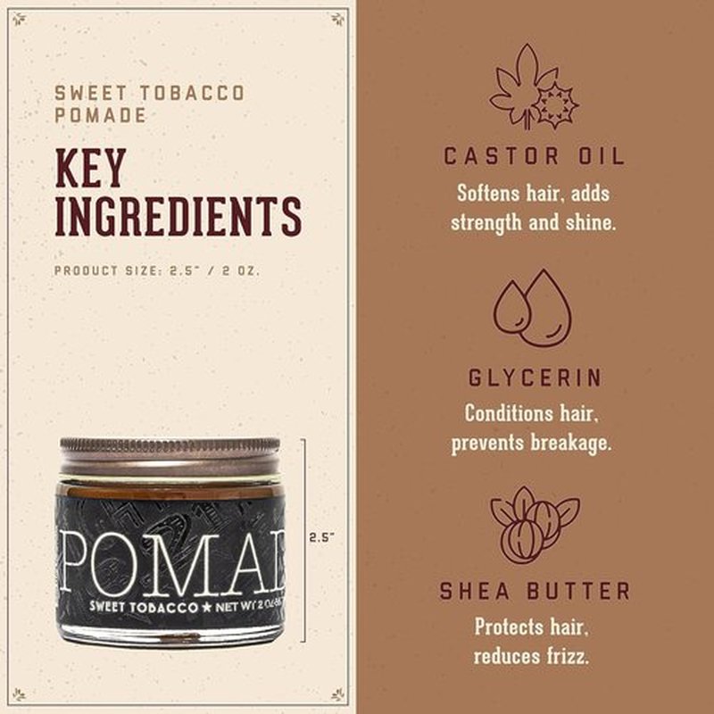 18.21 Man Made Pomade - Original Sweet Tobacco Scent | High Shine Finish, 2oz Hair Styling Product