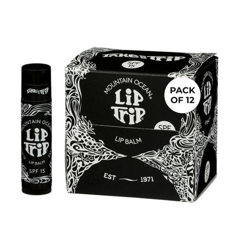 Mountain Ocean The Original Skin Trip SPF 15 Lip Balm, .17 Oz Tube (Pack of 12), Maximum Protection, Hydrating Lip Moisturizer, with Lanolin, Beeswax & Coconut Oil (New Look, Same Formula)