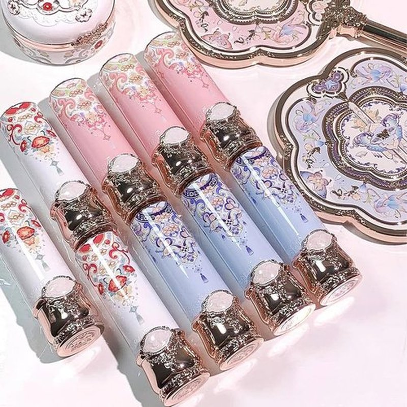Flower Knows Butterfly Cloud Collar Glossy Lipstick,Hydrating Solid Lip Gloss,Moisturizing Pink Tinted Lip Balm,Long Lasting Lip Gloss in Balm for Girls&Women,(C06 Cardamom)