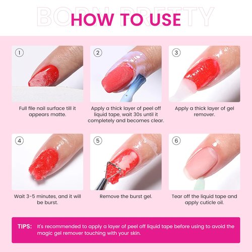 CARMEIN Gel Nail Polish Remover Set, Multi-Use Nail Polish Remover, Professional Liquid Formula for Natural & Long-Lasting Gel Nails（Gel Nail Polish Remover Set)