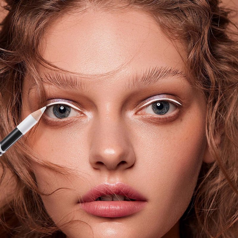 WENJLYJ 12 PCS White Eyeliner Pencils,Professional Long Lasting Waterproof Makeup Pencils,Highly Pigmented Inner Corner Eye Highlighter Eyeliner Pencil White Eye Liner Pen Sets for Women