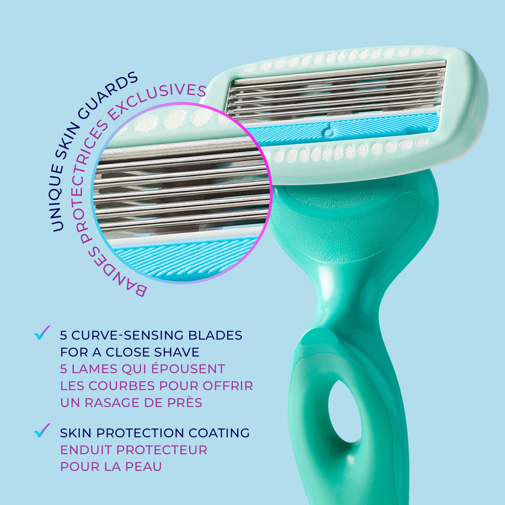 Schick Hydro Silk Ultra Sensitive Razor for Women | Womens Razor for Sensitive Skin, 5 Blade Razors-for Women, Womens Razors-for Shaving, Includes 1 Handle & 2 Refills (Pack of 12)