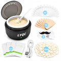 LYQC Nose Wax Kit Men, Mini Wax Warmer for Nose Eyebrow Ear Hair Removal, waxing kit with USB Fast Heat，including 100g Beads & 30 Sticks，Portable wax machine, suitable for home travel use - black