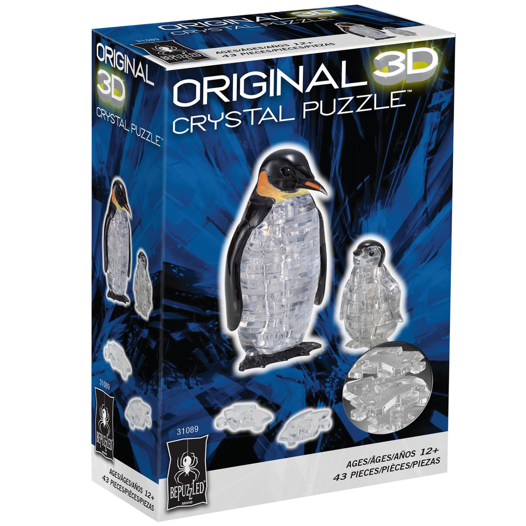 BePuzzled | Penguin and Baby Original 3D Crystal Puzzle, Ages 12 and Up