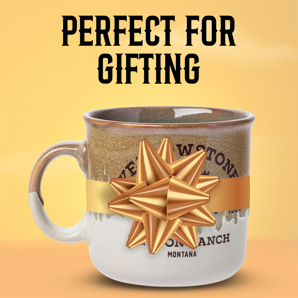 Silver Buffalo Yellowstone Dutton Ranch Montana Reactive Glaze Ceramic Camper Mug, 20 Ounces