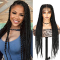 WIGER Real 360 Full Lace Twisted Wigs Single-layer HD Lace Braided Wigs for Black Women Knotless Senegal Twist Wigs Long Full Lace Wigs with 22 Handmade Twists Synthetic Lace Front Hair Wig