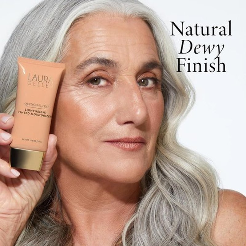 Laura Geller New York Quench-N-Tint Tinted Moisturizer - Lightweight Hydration & Buildable Coverage - 05 Medium/Deep