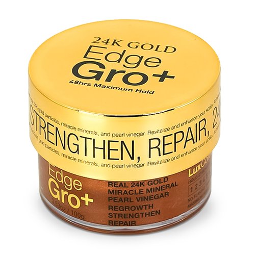 Lux Collection Edge Control Gel for 4C Hair - Maximum Hold 48 Hour Edge Control for Hair, Edge Lux Edge Gro+ with Castor Oil & Biotin, 3.53oz