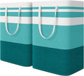 HomeHacks Large Waterproof Laundry Basket - Collapsible Hamper with Extended Handles | 75L Green