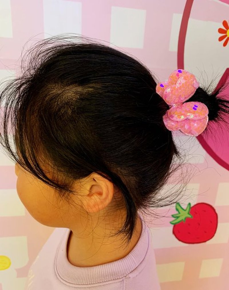 Lemeilleur 14 Pcs Sequined Butterfly Hair Ties Bow Hair Ties Elastic Rubber Bands Hair Scrunchies for Toddlers Girls Rainbow Sequin Sparkle Ponytail Holders Hair Accessories