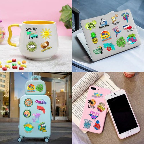 100PCS Costa Rica Pura Vida Temporary Tattoos Birthday Party Decorations Favors Supplies Summer Tropical Beach Tattoo Stickers Gifts For Kids Boys Girls School Rewards Prizes Carnival