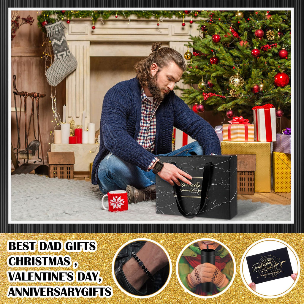 Tioncy 10 Pcs Men Gifts Basket,Premium Birthday Gift Set for Him, Gift Ideas Box with 16oz Tumbler Wallet Belt Tie Bag Retirement Gifts for Husband Boyfriend Dad(Chinese Red)