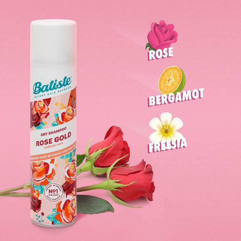 Batiste Dry Shampoo - Rose Gold | Refresh Hair, Absorb Oil & Add Texture - 5.71 oz Bottle