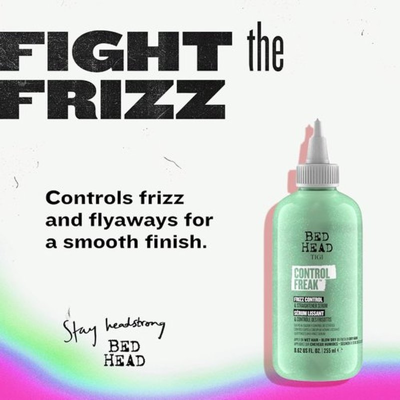 TIGI Bed Head Control Freak Frizz Control & Straightener Serum - Soft, Frizz-Free Hair, 8.62 Oz Each