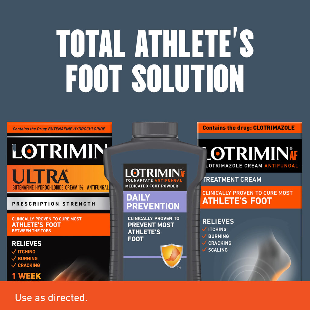 Lotrimin AF Athlete's Foot Antifungal Powder, Miconazole Nitrate 2% Treatment, Clinically Proven Effective Antifungal Treatment of Most AF, Jock Itch and Ringworm, 3 Ounces Bottle (Pack of 3)