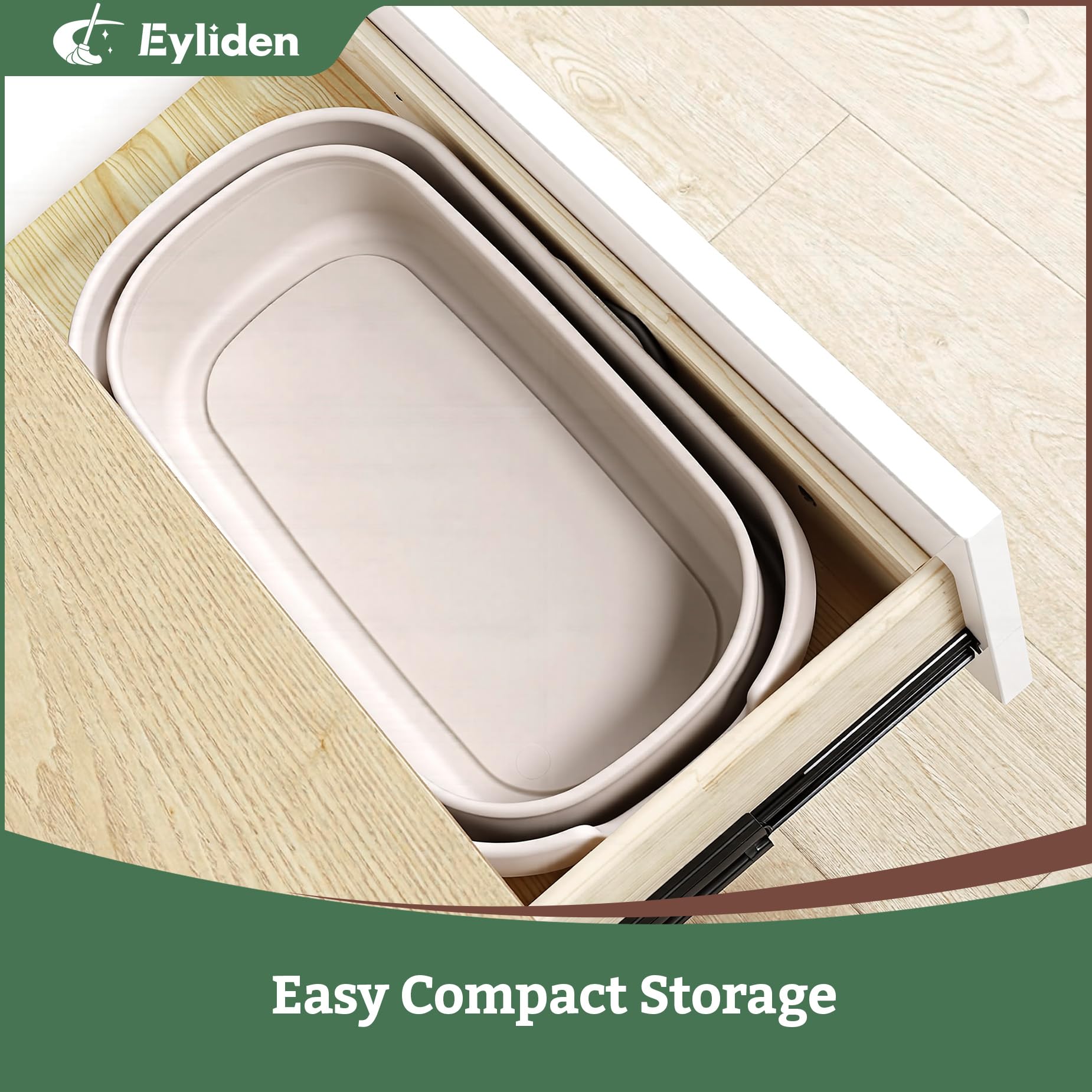Eyliden Collapsible Bucket, Bucket for Cleaning Mop, 10L(2.6Gallon) Multiuse Foldable Water Pail, Portable Handy Basket for Cleaning Mop, Camping, Tailgating and More