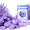 Chulan Hard Wax Beads, 14.1oz Heart Shape Wax Beans for Sensitive Skin, Hypoallergenic Waxing Bead for Coarse Hair Removal, Body, Brazilian, Facial, Bikini, Legs, Armpits Home Salon Lavender Purple