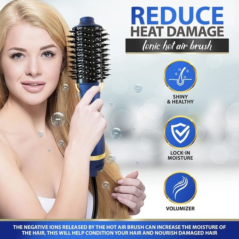 Magnifeko Round Hair Dryer Brush - Hot Air Blow Dryer Brush for Women for Hair Drying, Styling and Volumizing -(Blue)