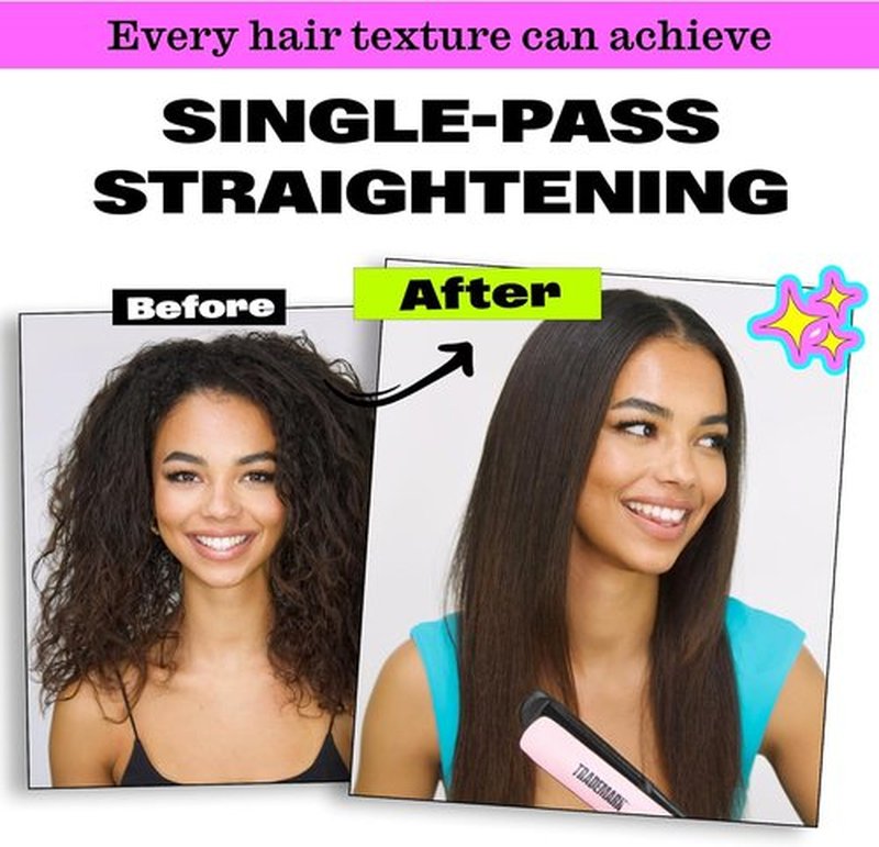 Trademark Beauty Cosmic Iron - Pink Straightener Styling Tool for Perfect Hair
