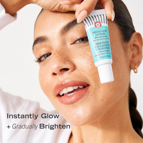 First Aid Beauty - Brighten + Glow Eye Cream with Niacinamide | Hydrates & Reduces Dark Circles, 0.5 oz
