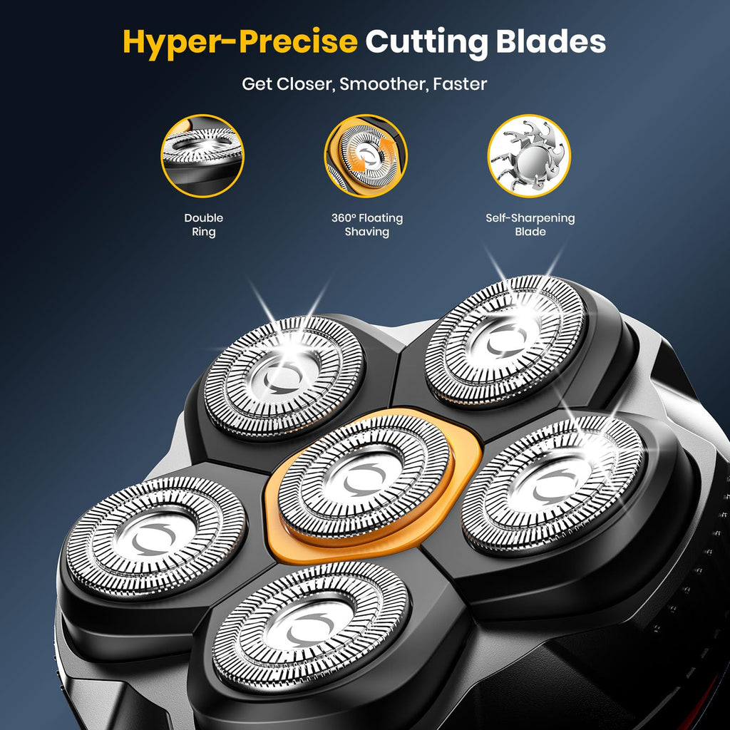TLMUSE Head Shavers for Bald Men, 2026 Upgraded Magnetic Head Shaver, IPX7 Waterproof Wet/Dry Head Shavers for Men, 2-Speed Mens Head Shaver Bald, Model 372