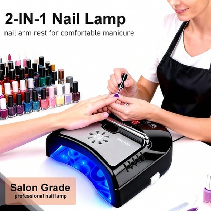 OBEEGOO Cordless UV LED Nail Lamp,72W Professional Nail Dryer for Gel Polish with Fan - UV Light for Gel Nails with 36 Upgraded Light Beads, LED Gel Nail Lamp for Salon & Home DIY (Black)