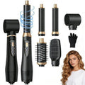 Atopskins 5 in 1 Hair Dryer Brush - Ionic Hot Air Styler for Fast Drying Auto Curling, 3 Heat Settings Blow Dryer, Frizz-Free Shine All Hair Types Hair Styling Tool Gift for Women (Black)