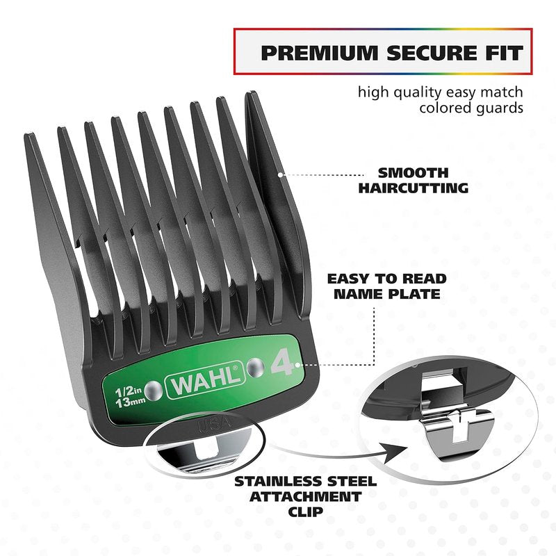 Wahl USA Pro Series Platinum Corded Clipper & Trimmer - Home Haircutting with Color-Coded Combs | Model 79804-100