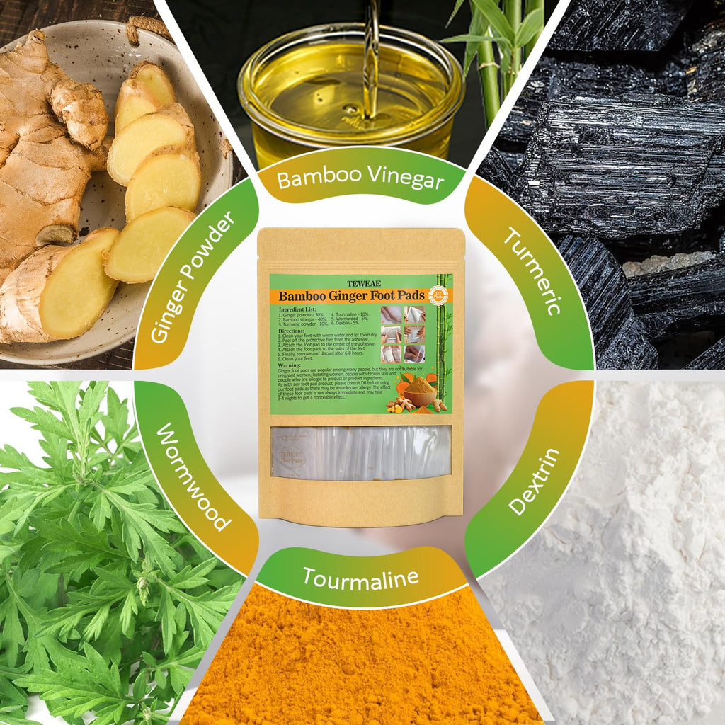 TEWEAE 122 Pads Foot Pads for Better Sleep, Natural Turmeric & Ginger, Premium Pads to Feel Better, Relieve Stress, Use During Sleep. Goodnight Patches for Family Members, Father's Day