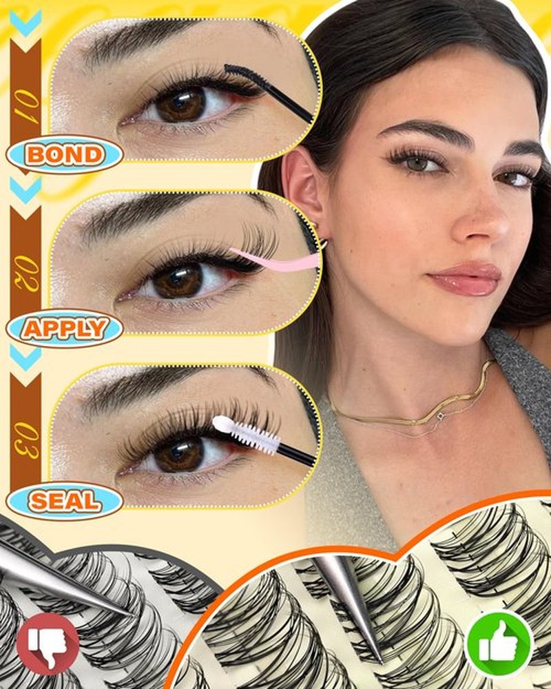 Natural Lash Clusters Clear Band Wispy Cluster Eyelash Extensions Fairy Eyelash Clusters For Daily Look Individual Lashes Natural Look 8-16MM 120Pcs by Zegaine