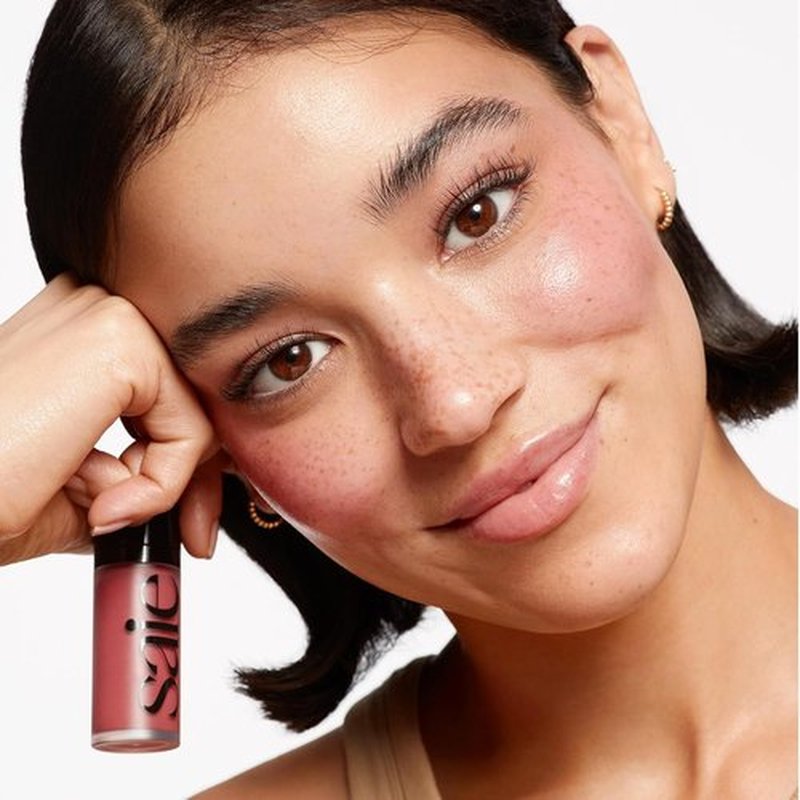 Saie Dew Liquid Blush - Hydrating Cream Blush Stick for a Natural Flush | Glowy Makeup Essential - Chilly (.40 oz)