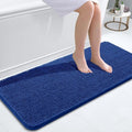 OLANLY Bathroom Runner Rugs - Soft Absorbent Chenille Bath Mat with Rubber Backing | 47x20 Royal Blue