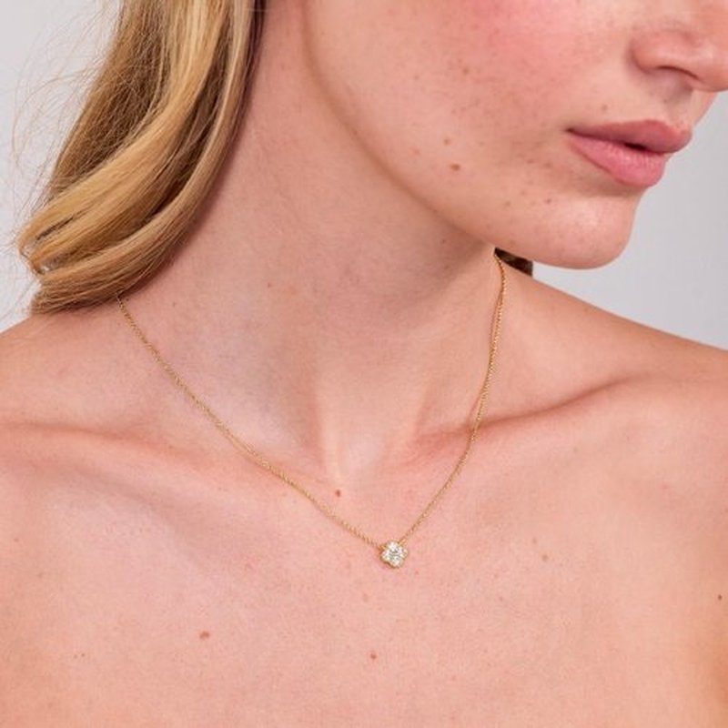 Electric Picks Camilla Clover Necklace - Elegant 14kt Gold Plated Layering Jewelry for Women