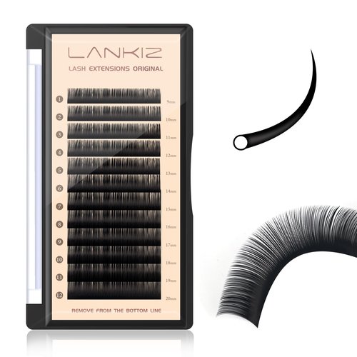 Classic Volume Lash Extension, 0.05 C Curl 9-20mm Mixed Eyelash Extension Lash Trays, Super Matt Black Individual Lash Extensions for Professional Salon Use