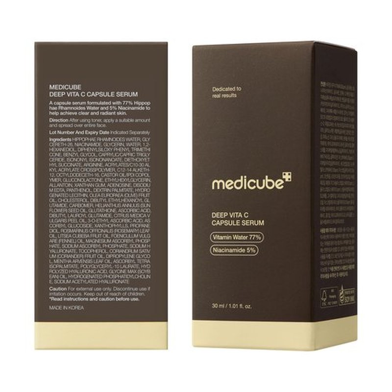 medicube Deep Vitamin C Capsule Serum | Hydrating Vitamin C Serum for Dull & Uneven-Looking Skin with Visible Concerns | Liposome Capsules for Smooth, Radiant Texture | Korean Skincare 1.01 fl.oz